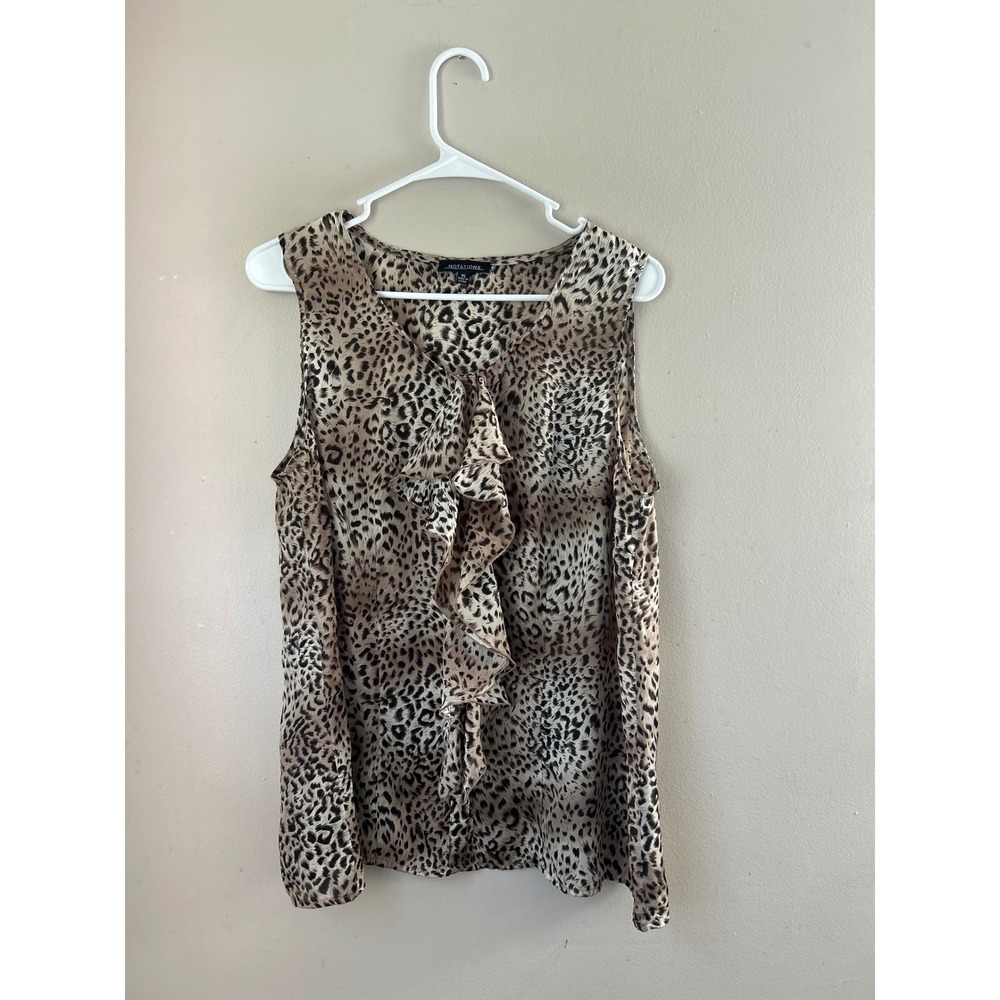 Y2K‎ Notations Leopard Print Ruffle  XL Animal Indie Sleeze Boho